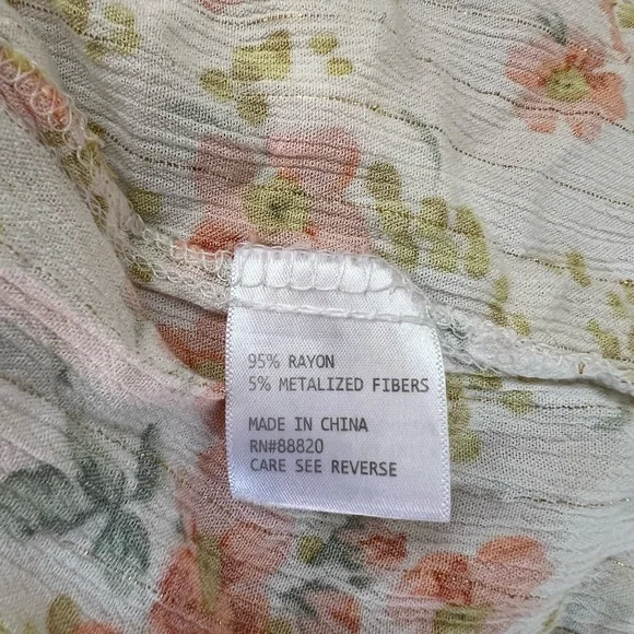 Cupcake and Cashmere Woman’s White Floral Lightweight Raylon Dress Size Large - Picture 8 of 8